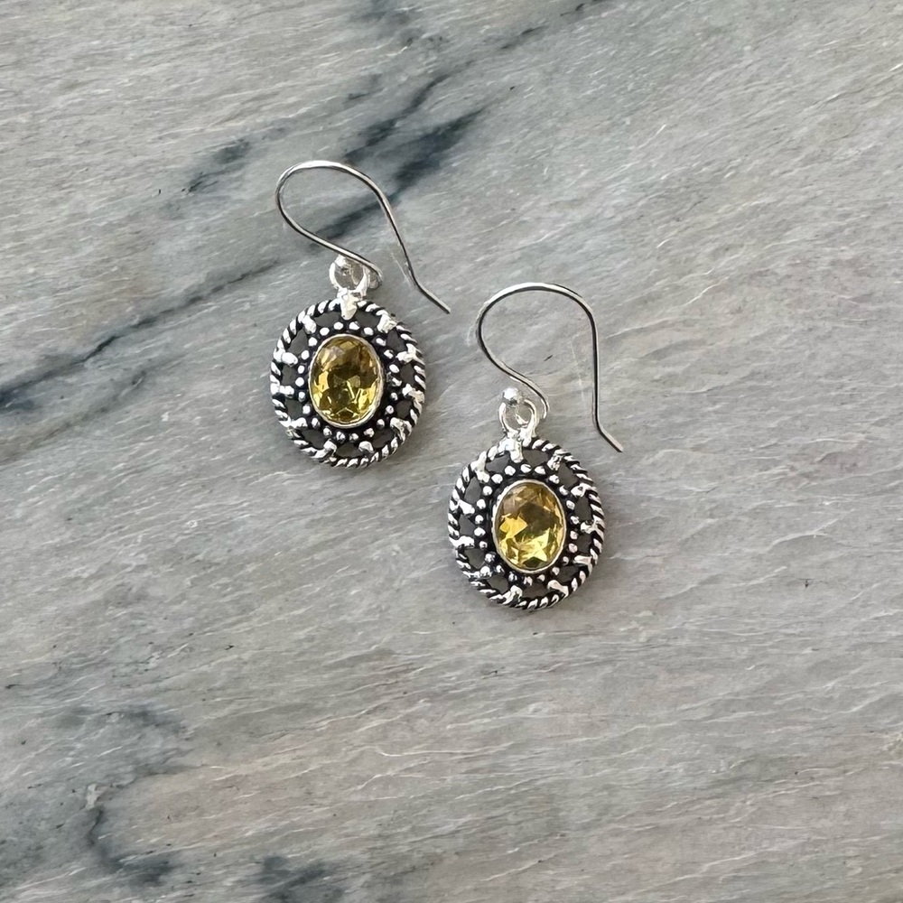 NWOT Sundance Sunshine Splendor Earrings, Citrine, Sterling Silver